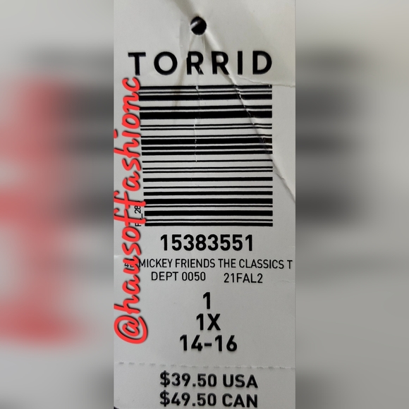 TORRID DISNEY Mickey Mouse & Friends Black Classic Fit Tee! NWT! - Picture 9 of 9